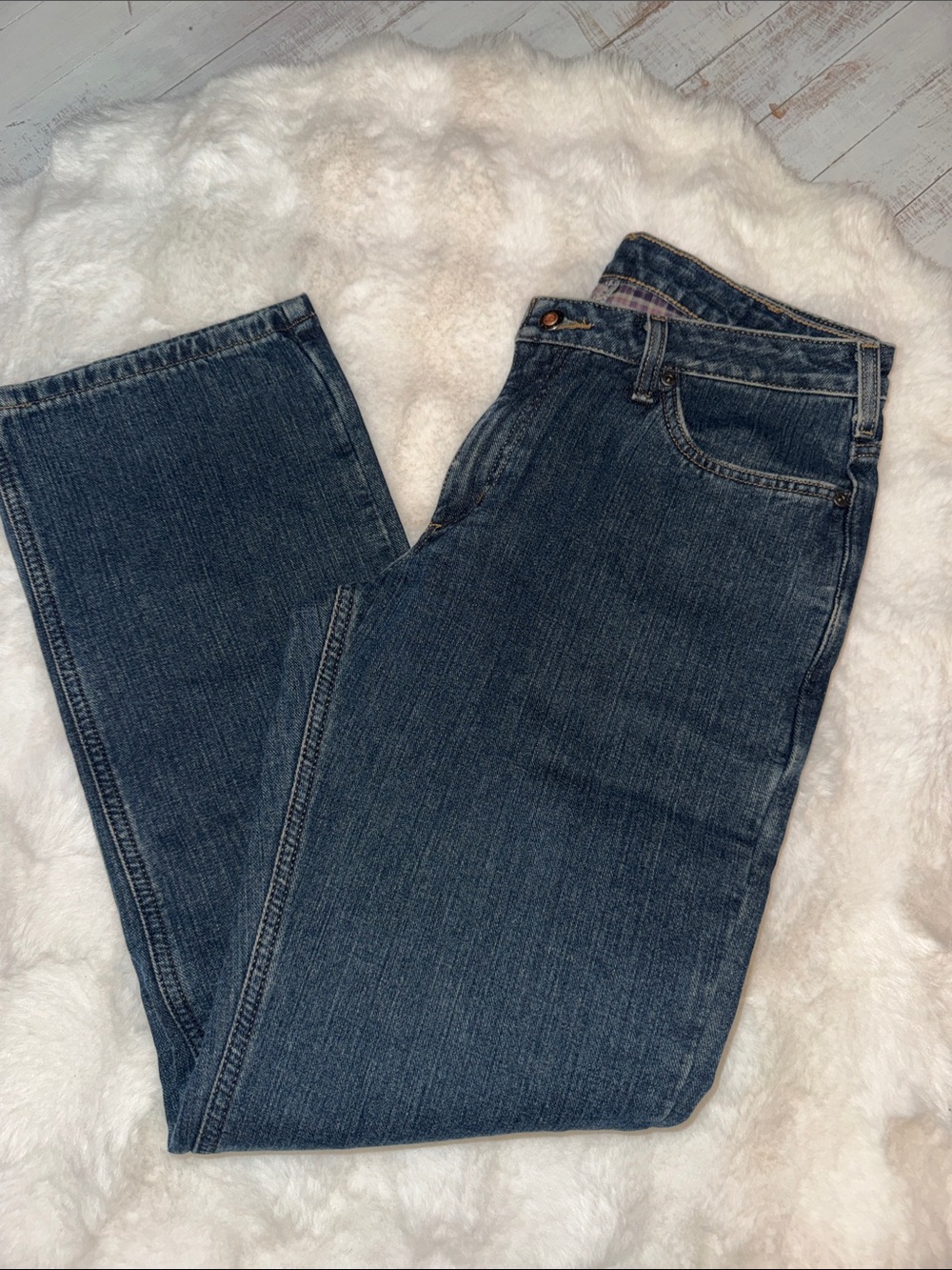Carhartt Straight-Leg Jeans in Dark Blue Denim